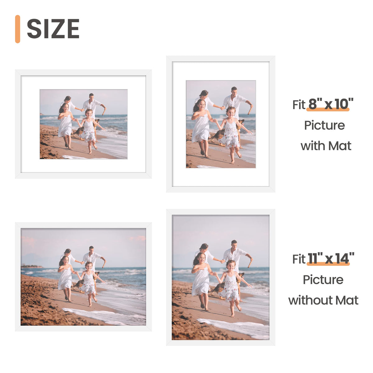 Upsimples 8x10 frame with mat for focused photo presentation