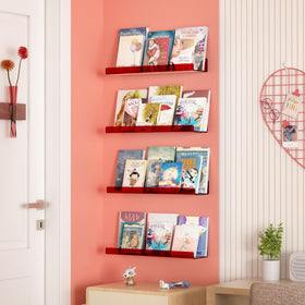Upsimples transparent wall shelves show items clearly and stay accessible