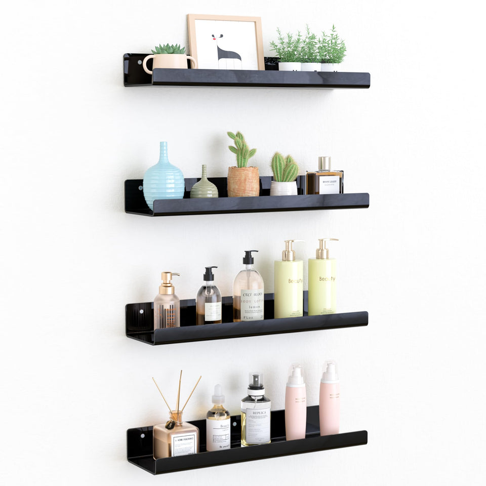 upsimples acrylic shelves front view showing space-saving display.