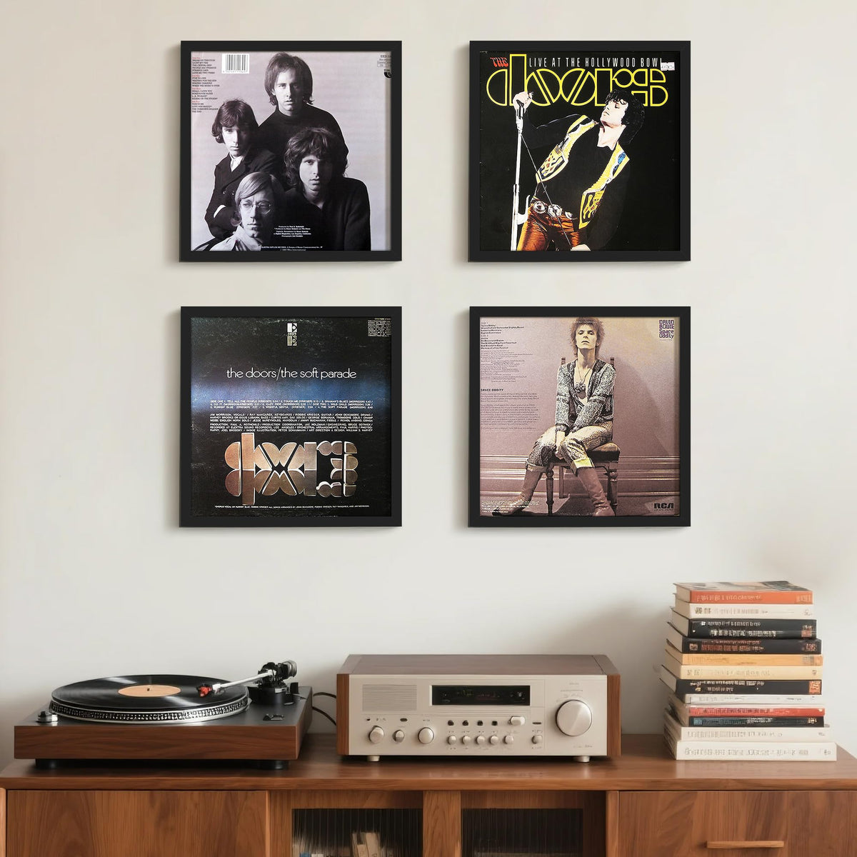 upsimples black four-pack frame set for cohesive room decor.