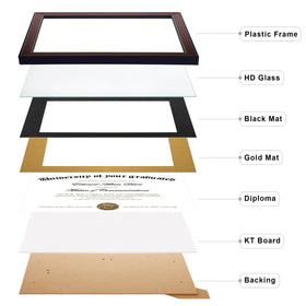 upsimples black and gold mat 8.5x11 frame highlights certificate with elegant contrast