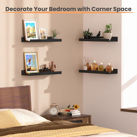 upsimples black wood shelf panel for easy quick setup