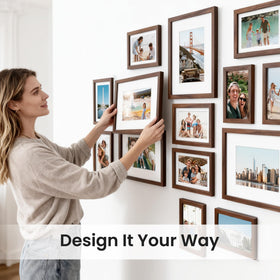 Upsimples brown frames blend with many decors and spaces.