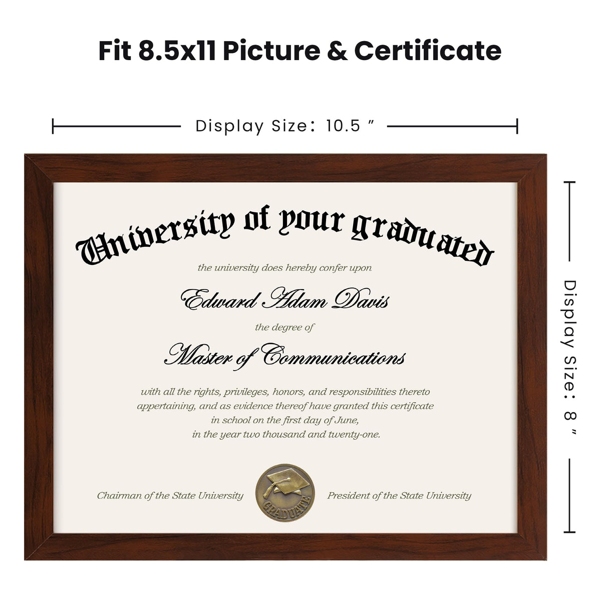 upsimples certificate frame durable mahogany finish enhances elegance