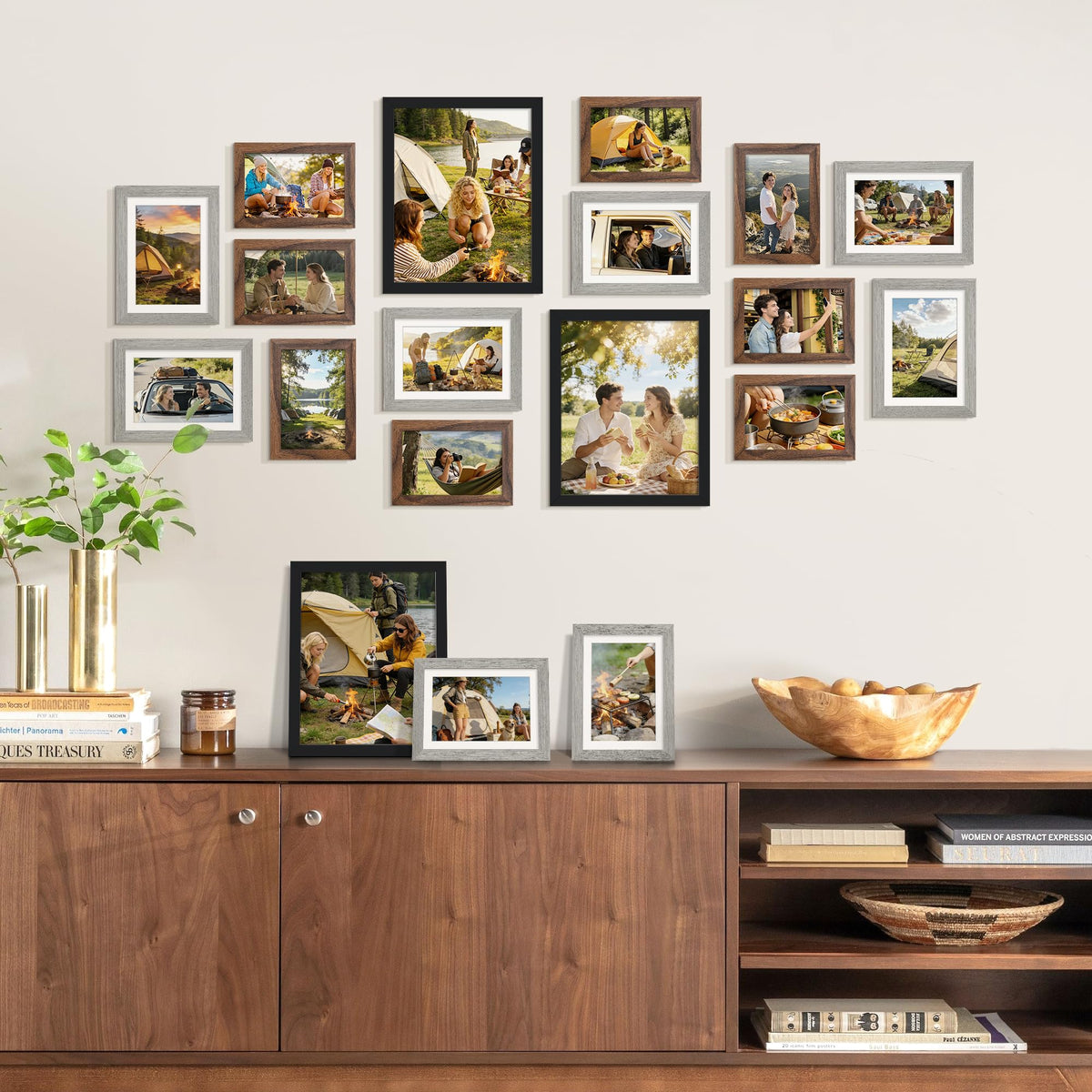 Upsimples classic frame design in black gray brown complements any decor.