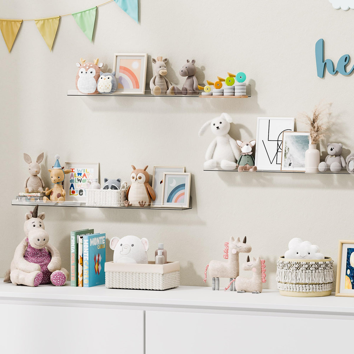 upsimples clear acrylic shelves showcase decor while remaining discreet