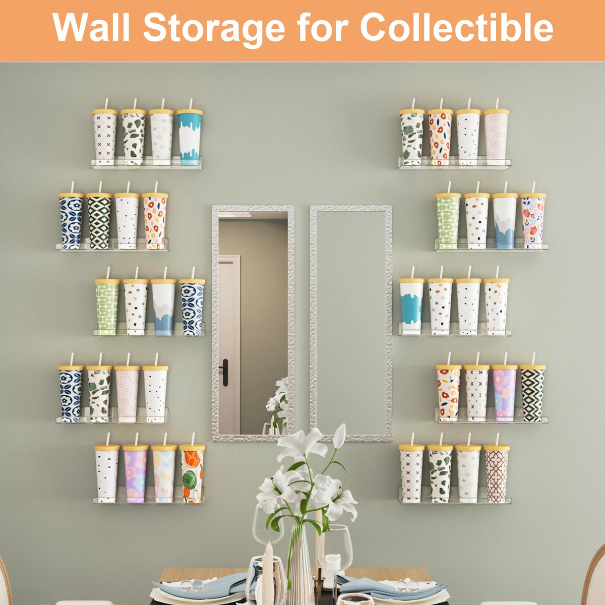 upsimples clear wall shelves install quickly with included mounting hardware.