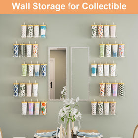 upsimples clear wall shelves install quickly with included mounting hardware.