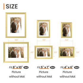 upsimples collage frames 5x7 front view in gold for compact tabletop displays.
