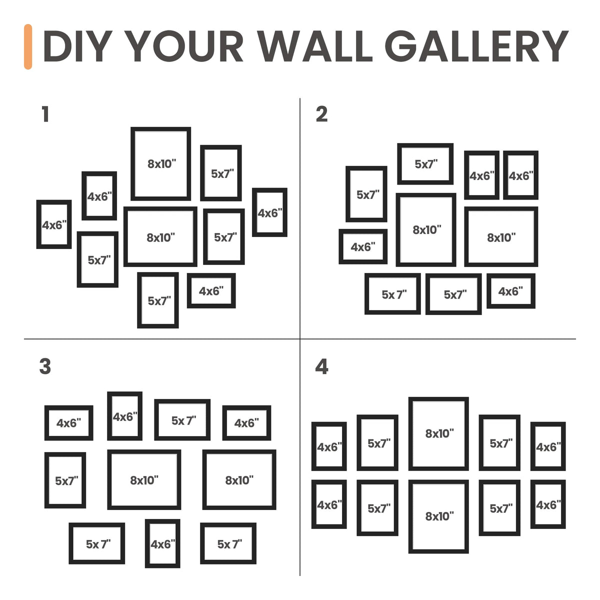 upsimples collage frames 5x7 layout ideal for family portraits on a shelf