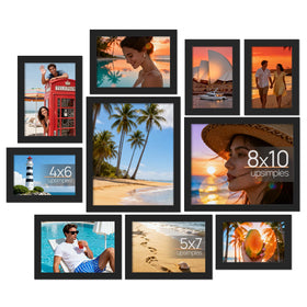 upsimples collage wall frame collection in black, ideal for versatile memory displays and gallery walls
