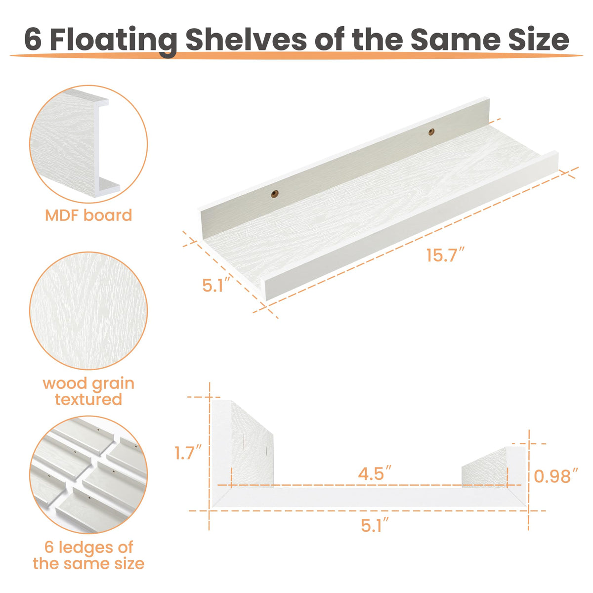Upsimples 6-pack shelves offer flexible placement and display options