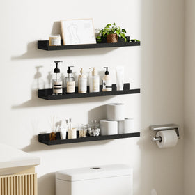 Upsimples decor display with plants magazines and trophies on shelves