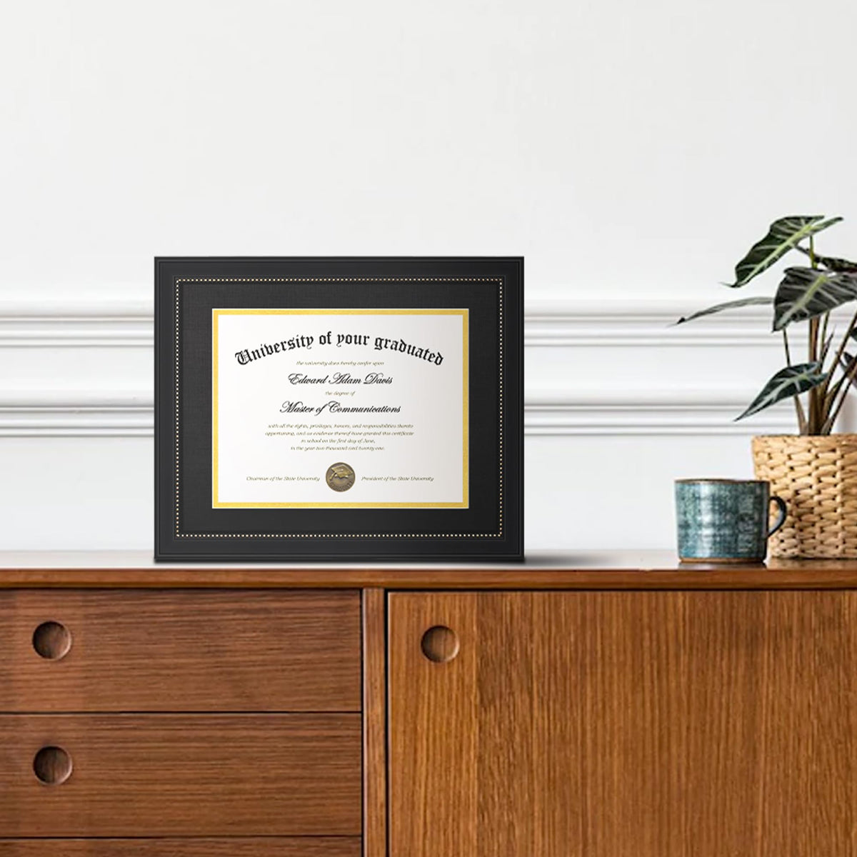 upsimples black finish frame fits classic office decor