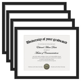 upsimples diploma frame front view in black finish for 11x14 certificates.