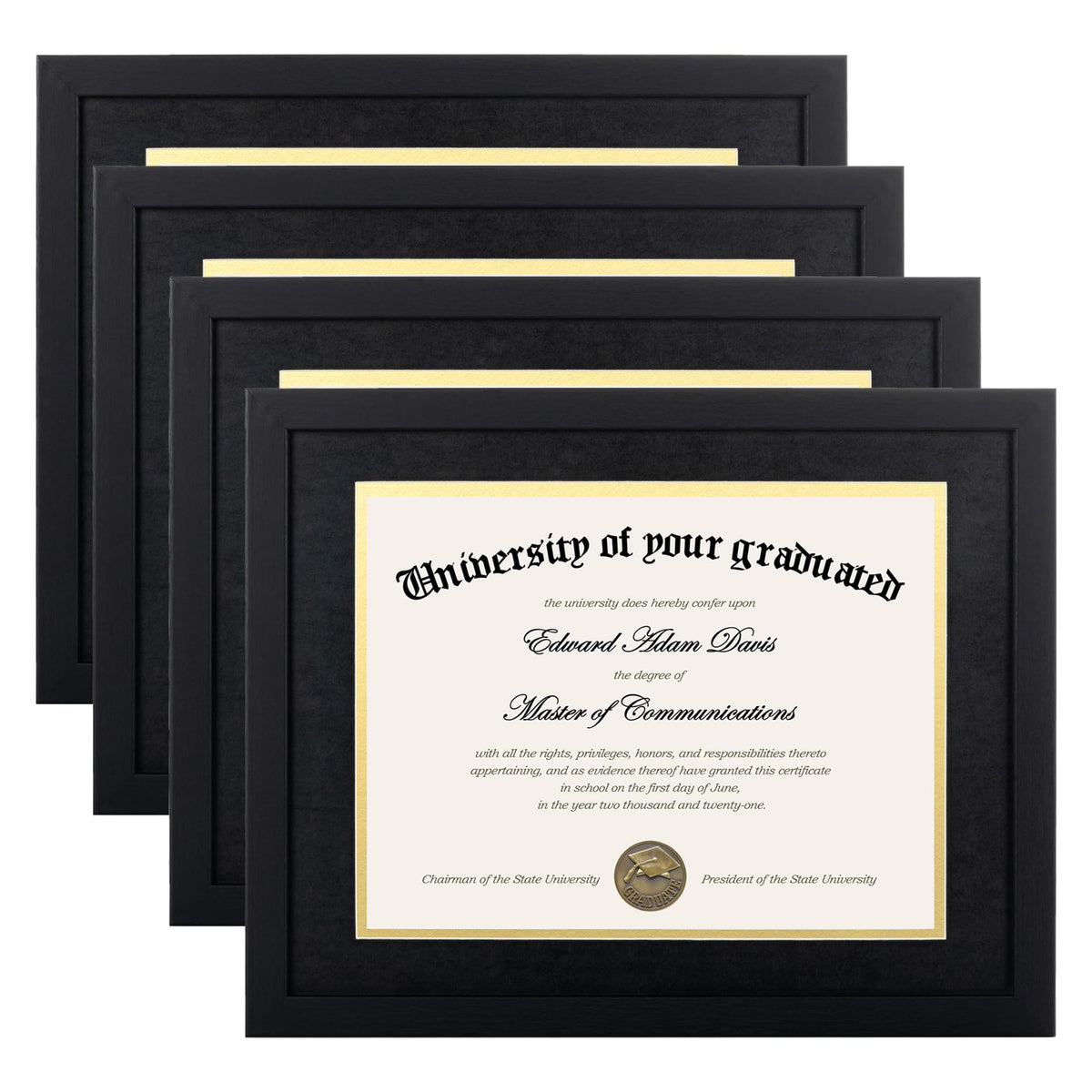 Upsimples 11x14 diploma frame with high-definition glass for protection and clarity