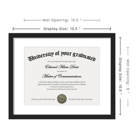upsimples diploma frame vertical and horizontal display options for flexible mounting.