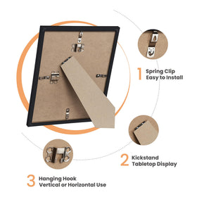 upsimples wooden collage frame offers durable, shatter safe display with a clear plastic cover