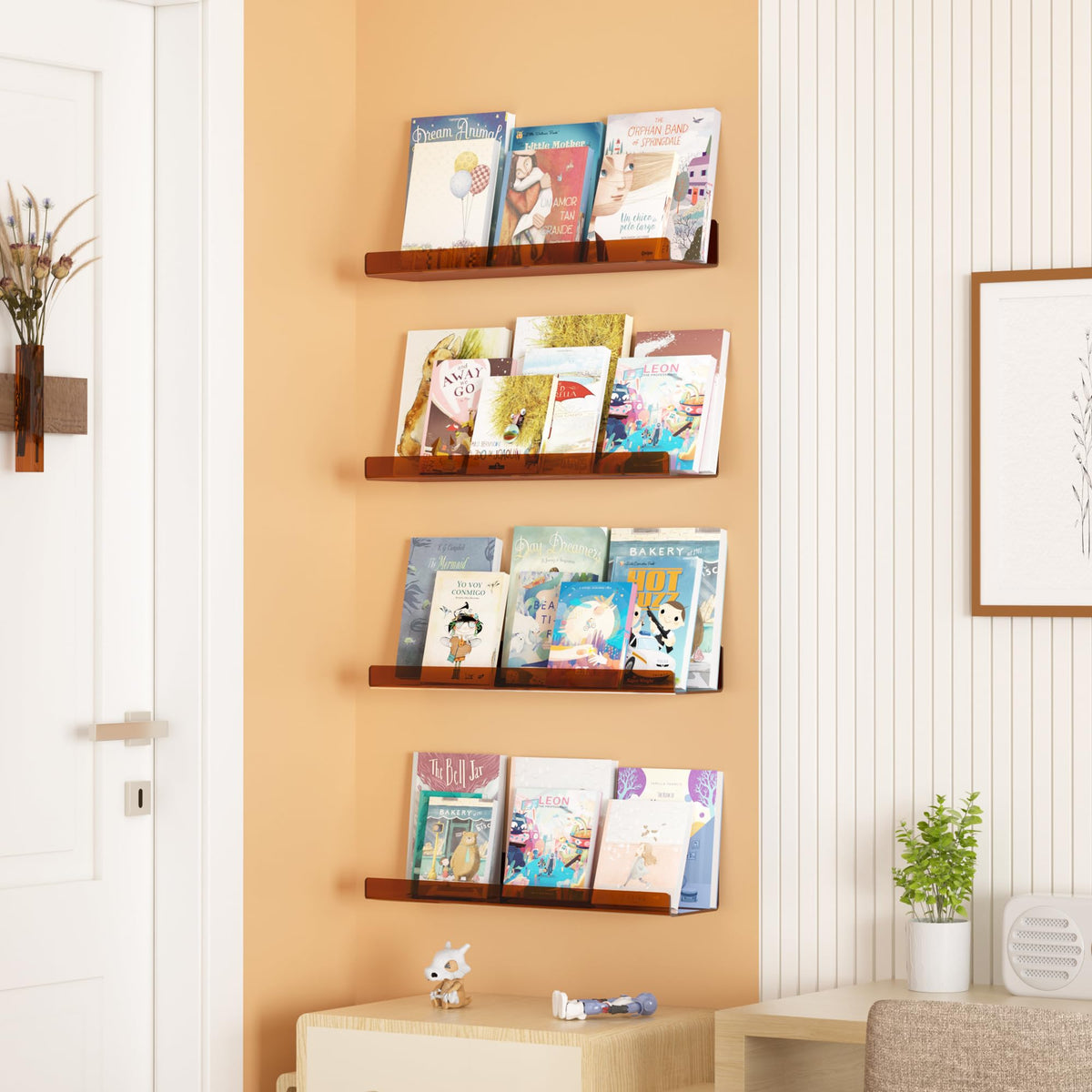 upsimples 4-pack wall shelves maximize vertical storage and display options