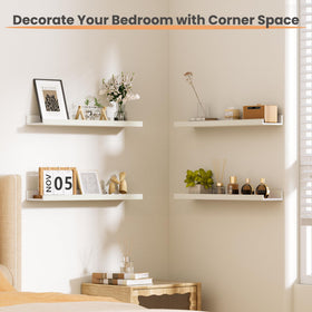 Upsimples edge-crafted shelves white with refined finishing for decor.