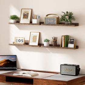 Upsimples floating shelves finely-crafted edges provide secure display in any room.