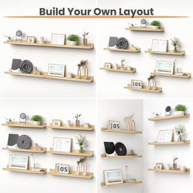 Upsimples long 47-inch shelf formed from six units for seamless display