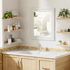 upsimples floating shelves natural wood finish complements any room style
