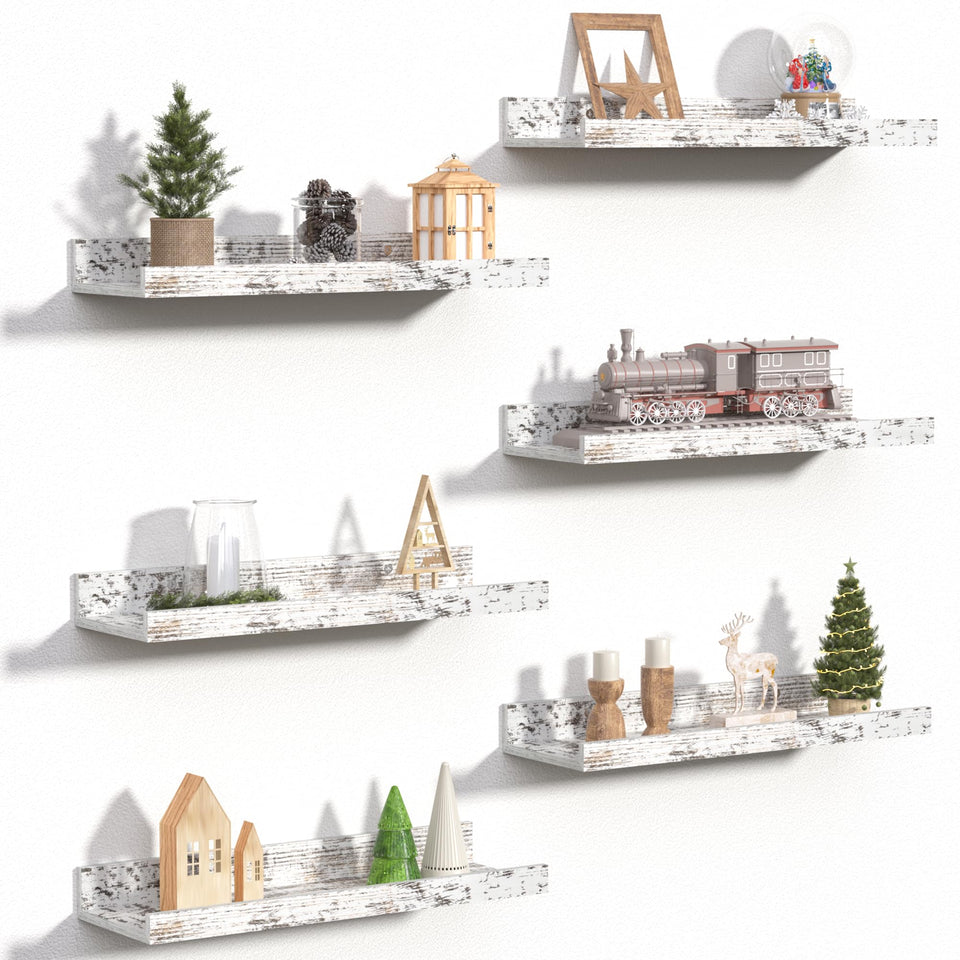 Upsimples floating shelves on wall display for easy mounting and space saving