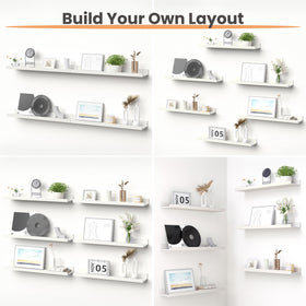 Upsimples floating shelves living room display white enhances decor appeal.