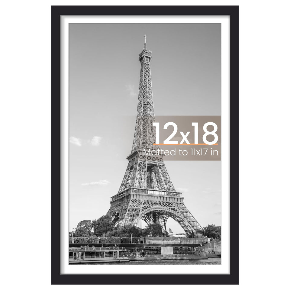 upsimples 12x18 frame front view with clear HD cover and sturdy build for posters