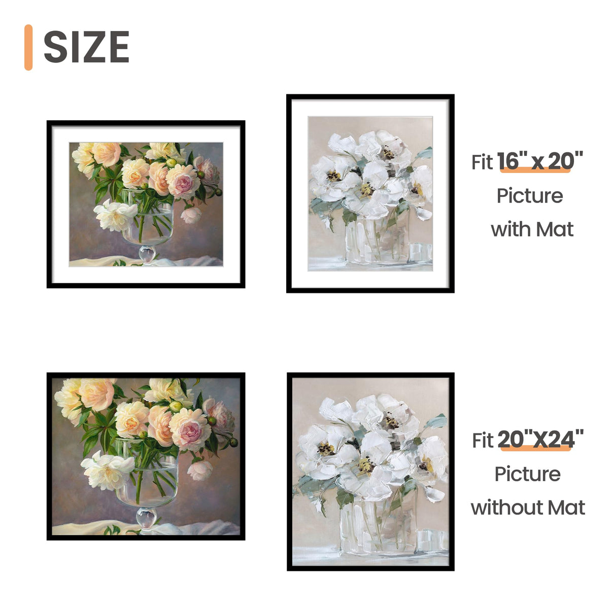 Upsimples frame back with spring mounting for horizontal or vertical hanging.