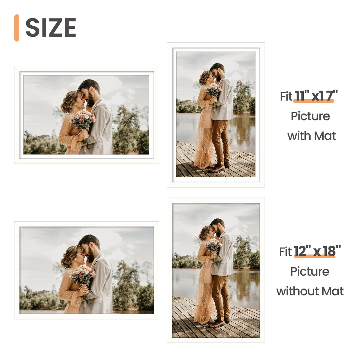 Upsimples white picture frame front view complements versatile decor