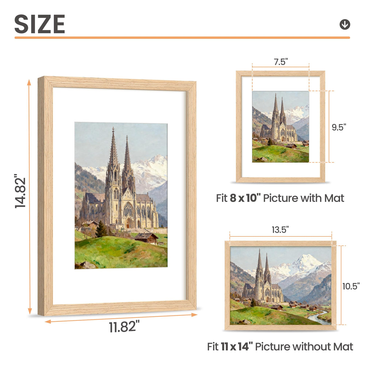 upsimples mat-ready frame showing 7.5x9.5 photo area