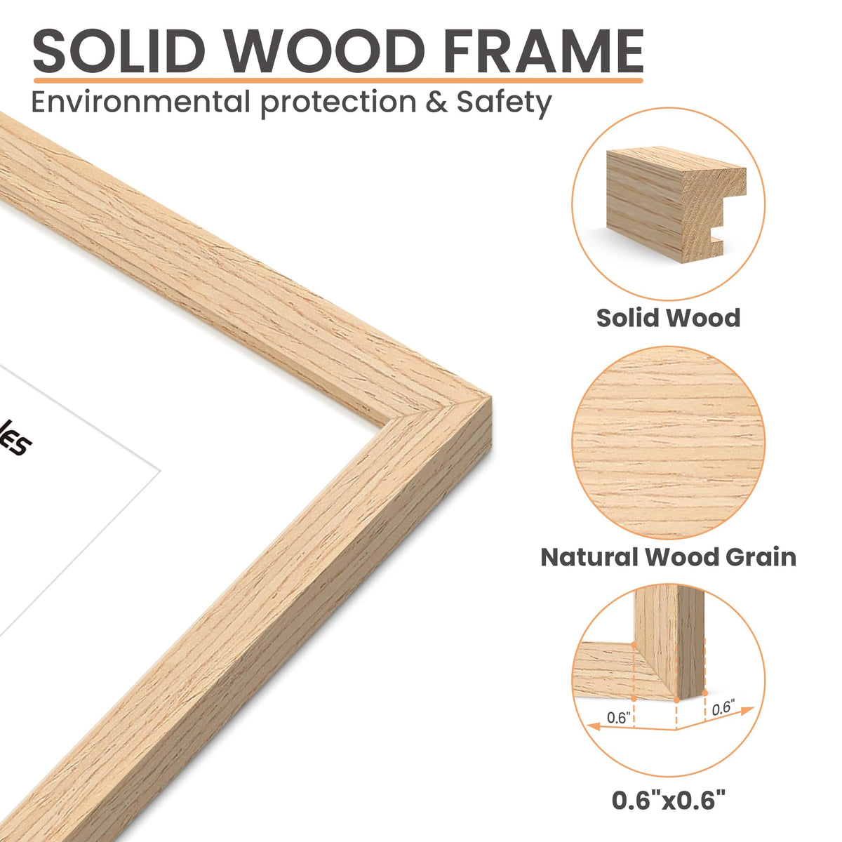 upsimples 16x20 frame without mat presents larger image area and bold look