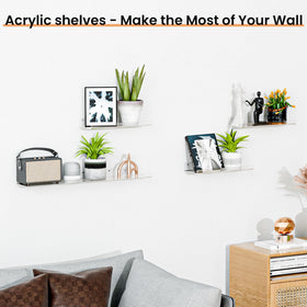 upsimples acrylic shelf lip front prevents items from falling, enhancing bathroom organization.
