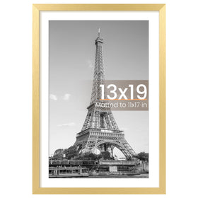 upsimples gold 13x19 frame with mat front view, ideal for posters.