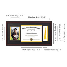 Upsimples gold beads detail enhances the frame's refined look for diplomas