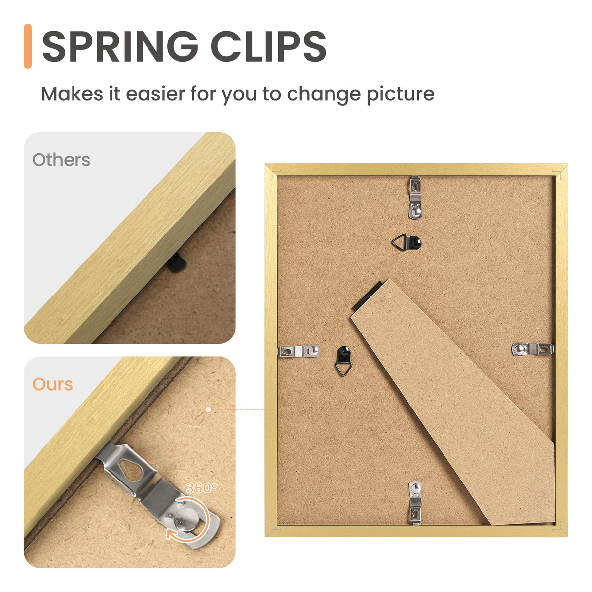 upsimples gold finish close-up frame adds timeless style.