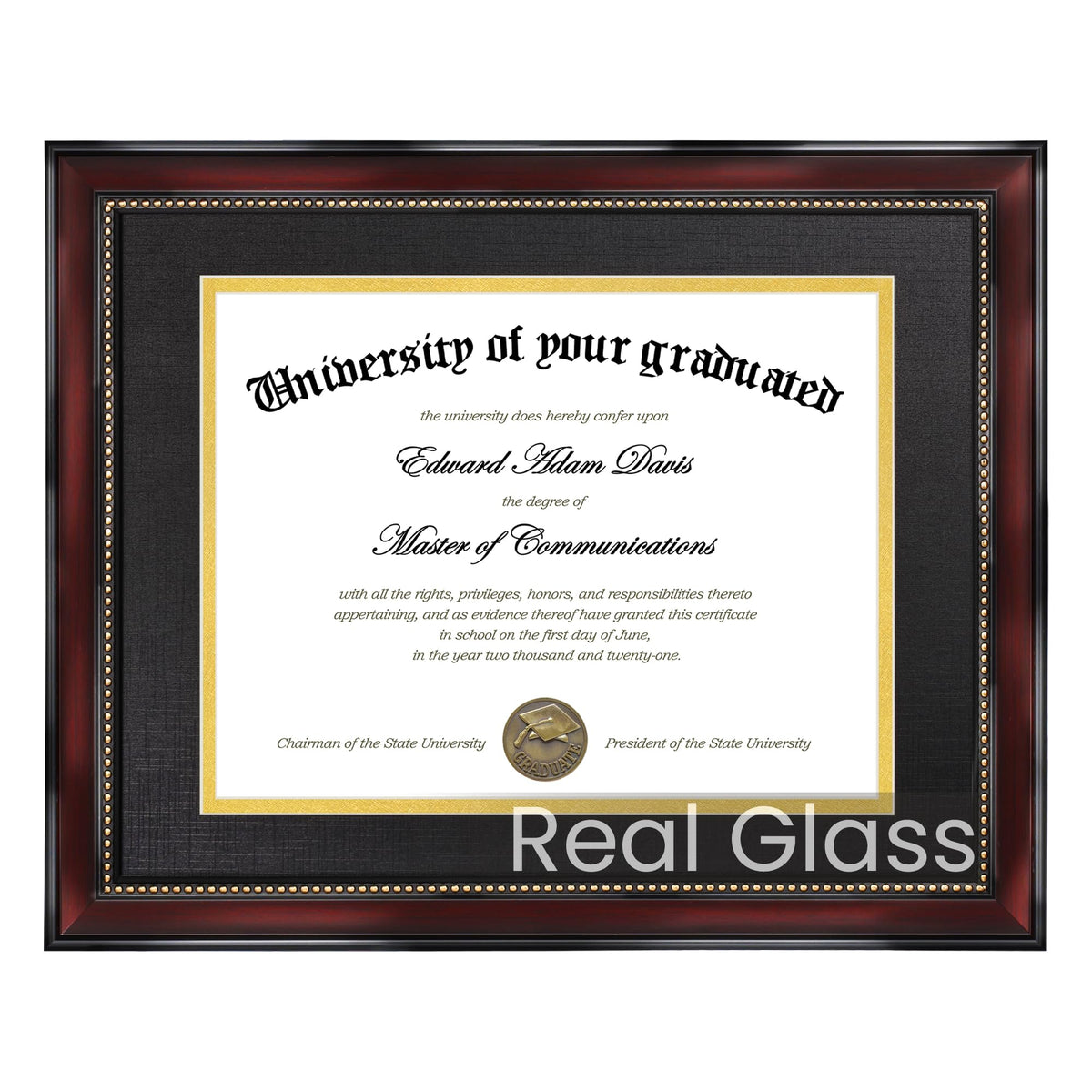 upsimples hd glass 11x14 diploma frame displaying diploma with crystal-clear clarity