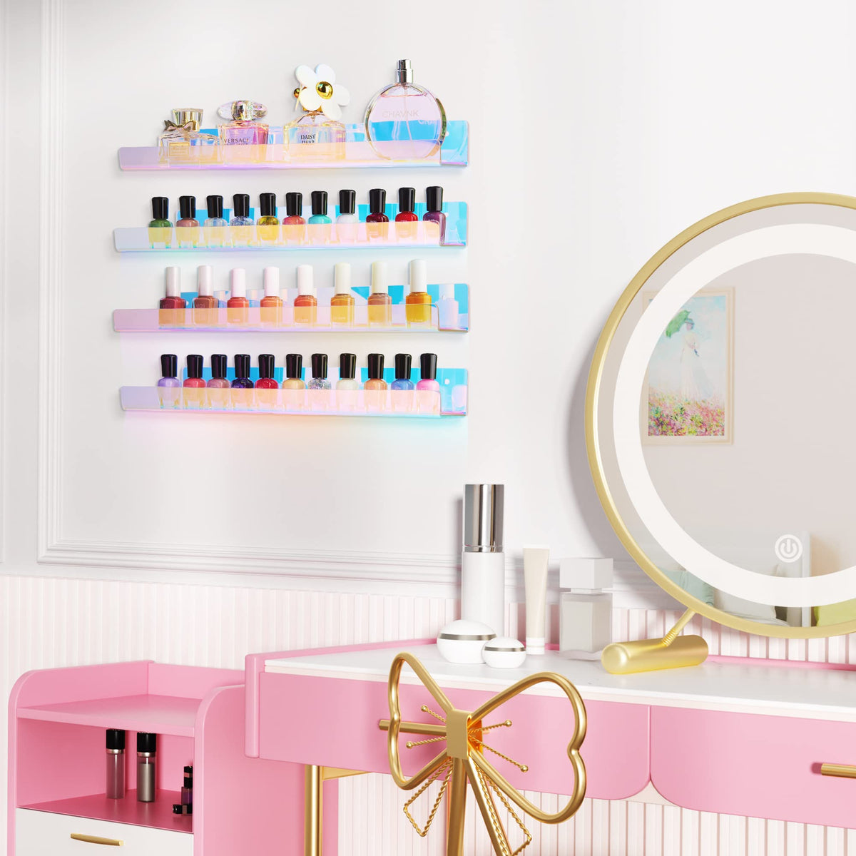 Upsimples iridescent shelf kids books display creating a tidy, playful reading corner