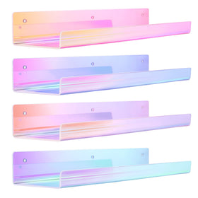 Upsimples iridescent wall shelf with rainbow reflections for stylish wall décor