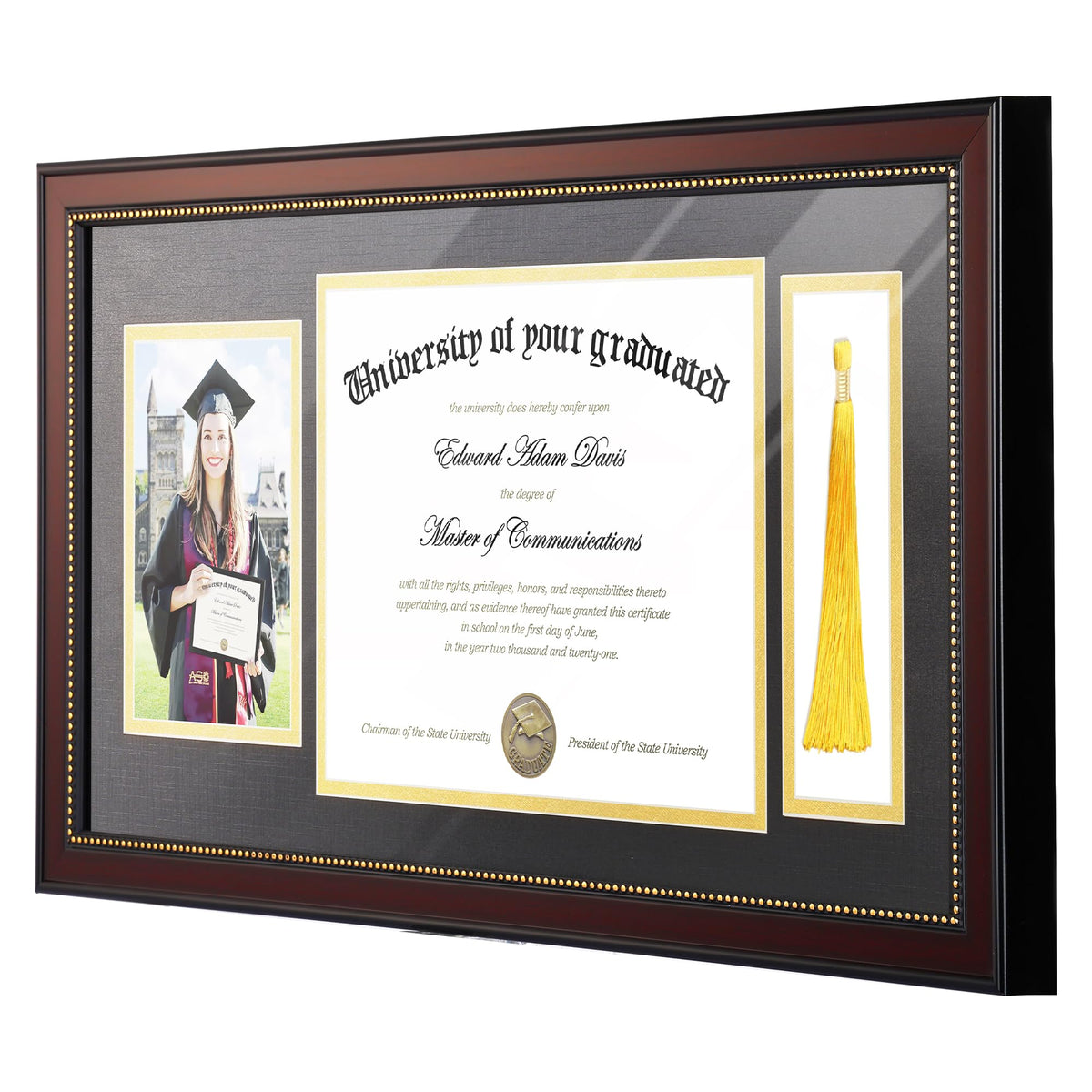 Upsimples mahogany finish adds a classic touch to any award
