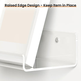 upsimples floating shelves blend with any bathroom style for an airy look.