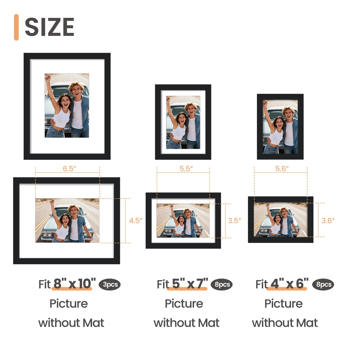 upsimples multi size frames 8x10 5x7 4x6 ideal for creating a versatile gallery wall