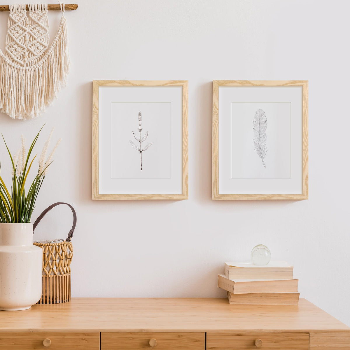 upsimples natural finish 3-pack frames, lightweight yet sturdy
