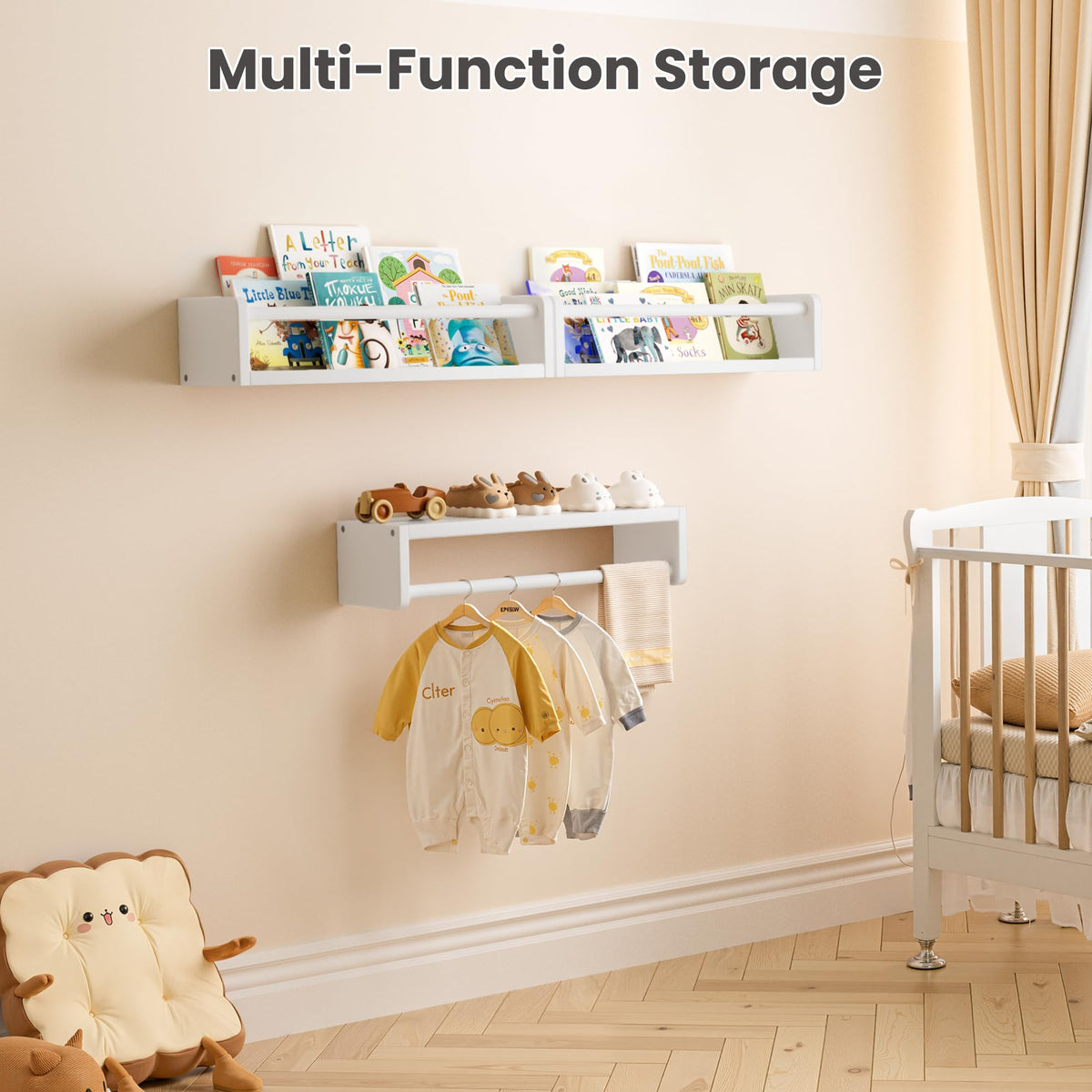 upsimples two-size options 15.7 and 23.6 inches suit various nursery layouts.