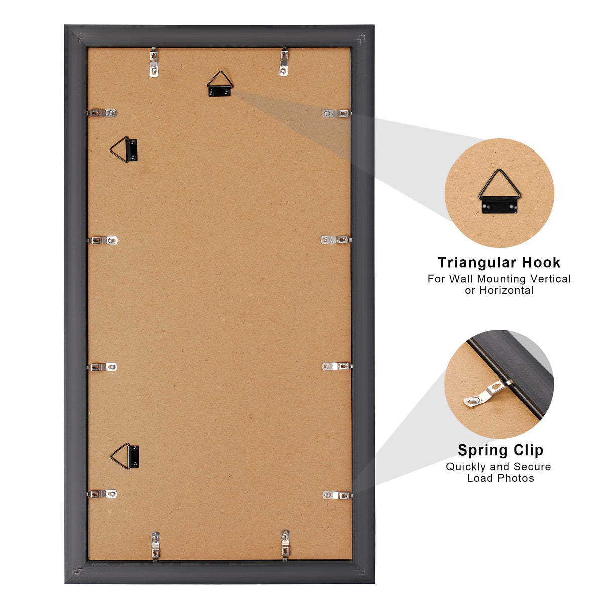 Upsimples opening dimensions ensure 8.5x11 certificates and 5x7 photos fit neatly