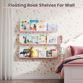 Upsimples pink wall shelves layout demonstrating flexible configuration