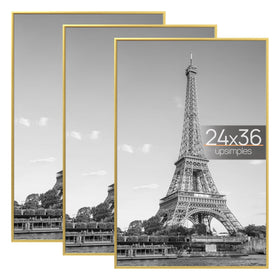 Upsimples 24x36 gold poster frame front view for gallery displays