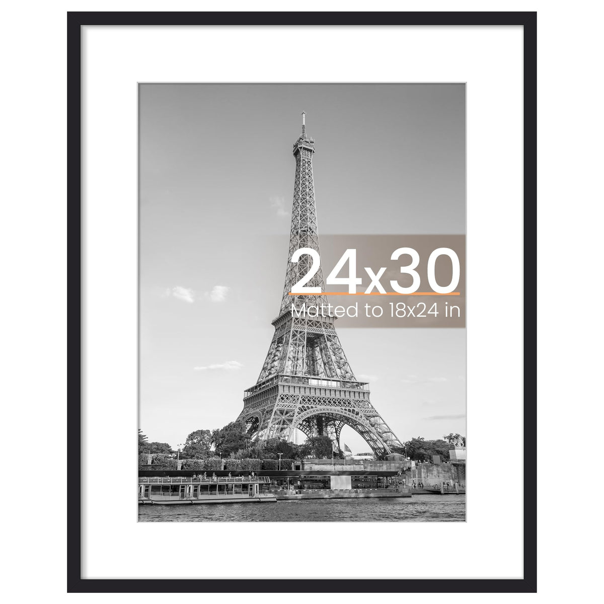 Upsimples puzzle frame front view in black for crisp photo display